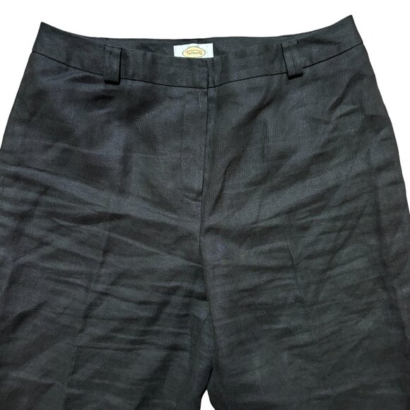VTG TALBOTS Irish Linen Wide Leg Clam Digger Trouser Pants in Black SZ 10 - Picture 2 of 9